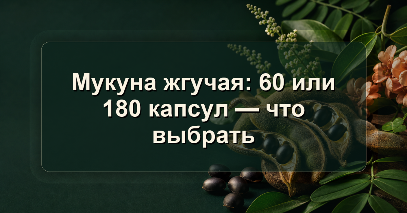 Мукуна жгучая: 60 или 180 капсул — что выбрать