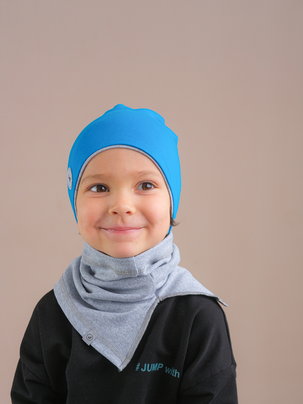 Шапка трикотажная ФЛАЙ(Бирюза, пепельный)