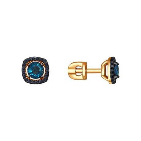Серьги из золота с топазами