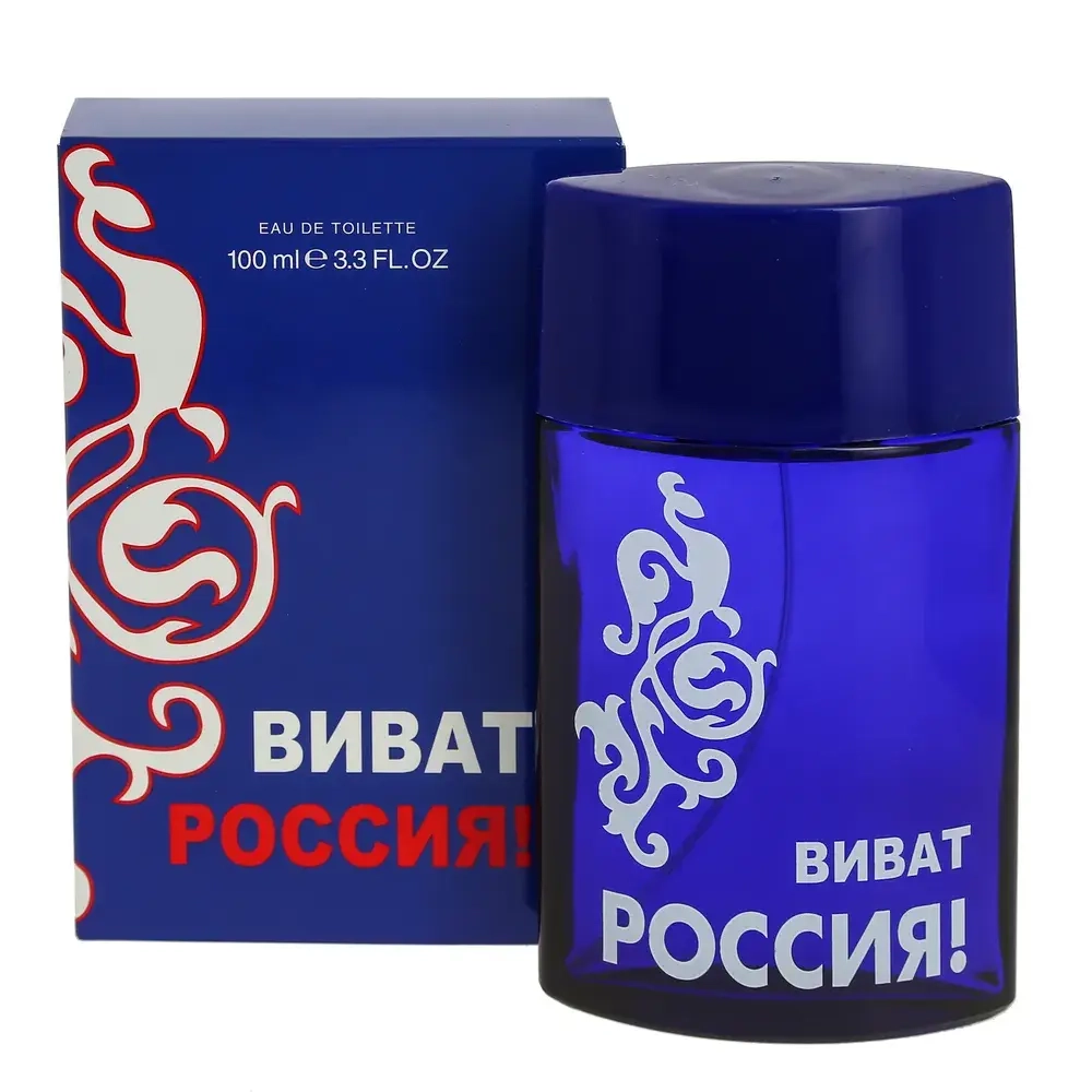 Туалетная вода для мужчин КПК "ВИВАТ РОССИЯ" (синяя) 100мл Россия