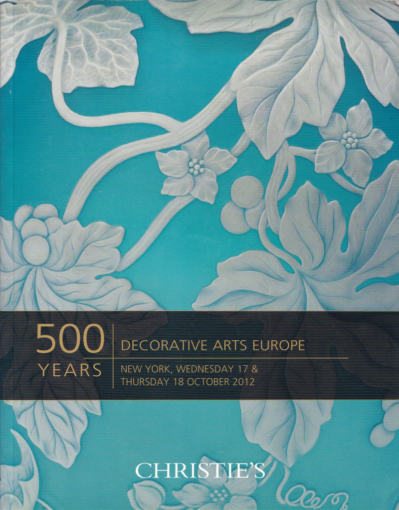 Каталог аукциона Christie's, Нью-Йорк, Декоративно-прикладное искусство Европы от 17-18 октября 2012 года