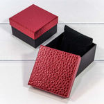 Коробка Ювелирная 9х9х5.5 см Набор 2 шт "Кожа крокодила" (Красный)