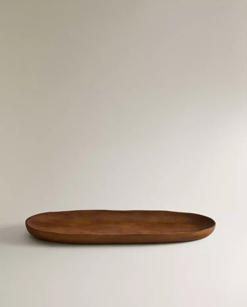 ZARA HOME ДЕКОРАТИВНЫЙ ПОДНОС ИЗ ДРЕВЕСИНЫ ТИКА, СВЕТЛО-БЕЖЕВЫЙ