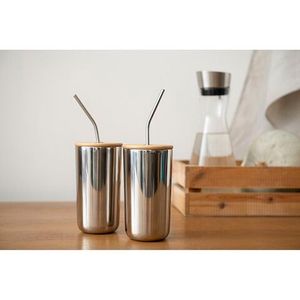 Термостакан стальной с трубочкой, 520 мл