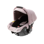 Детская универсальная коляска Adamex Cortina CT-224 3в1 (Серо-розовая ткань, сливовая экокожа)