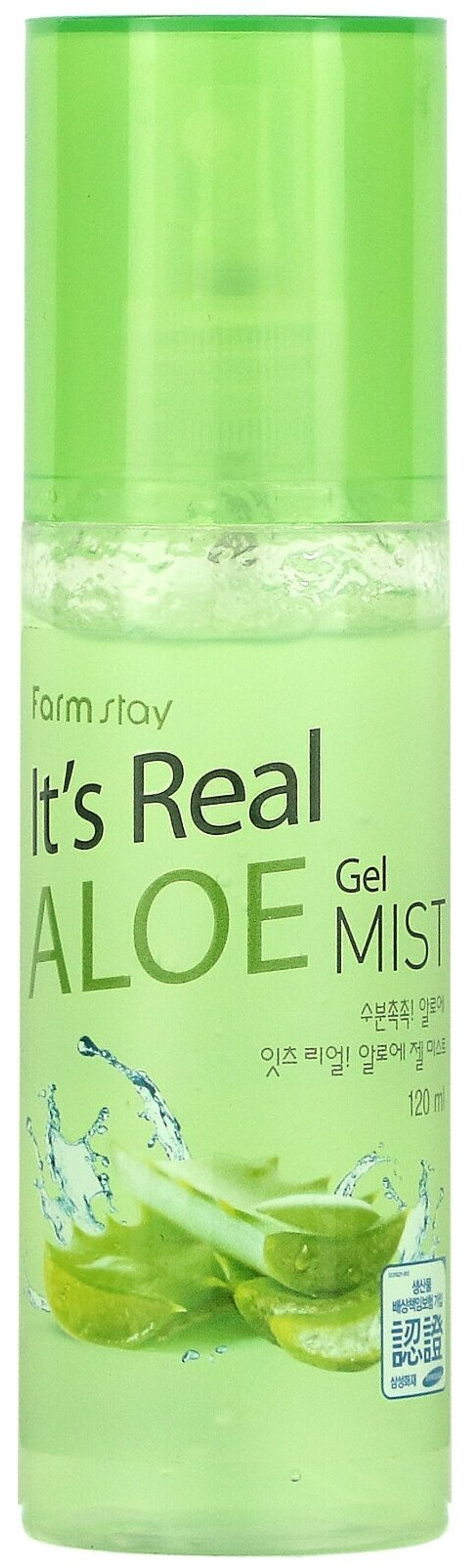 Farmstay Мист для лица с экстрактом алоэ It's Real Aloe Gel 120 мл 150 г 1 шт. флакон с дозатором