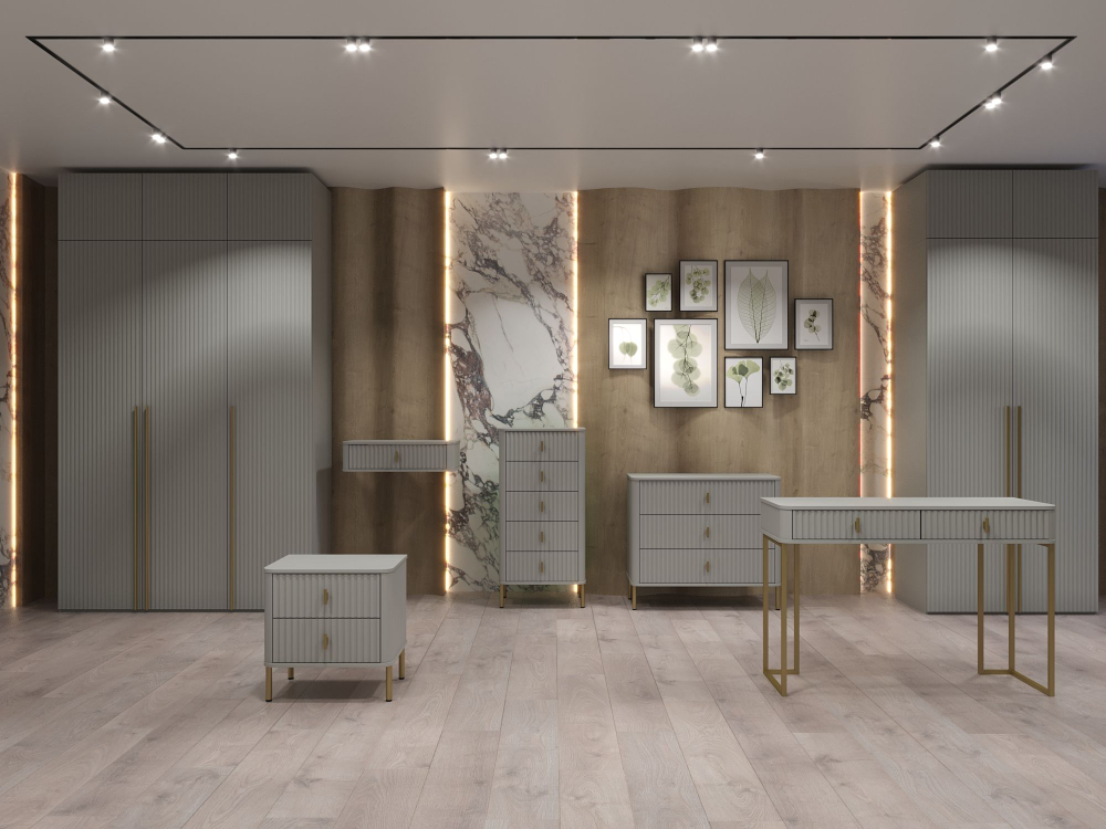 Шкаф для одежды, шкаф, Аляска, серый