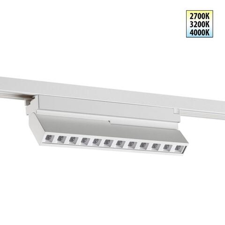 359739 PORT NT25 240 белый Светильник однофазный двухжильный трековый с переключ. цв. температуры IP20 LED 12W 180-265V 2700К/3200К/4000К EOS