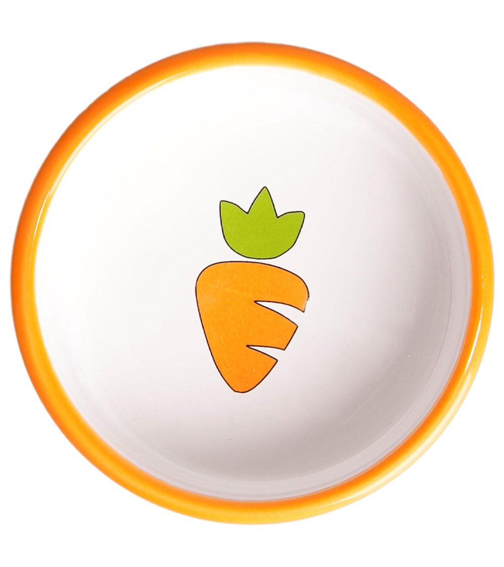 Mr.Kranch Миска керамическая для грызунов Оранжевая с морковью 70 мл