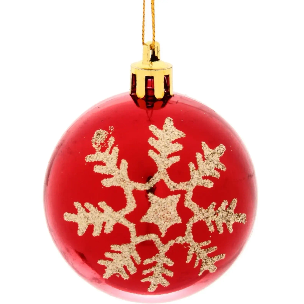 Новогодние шары «Сказочные снежинки» 6 см (набор 3шт), микс