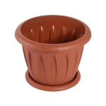 Горшок для цветов пластиковый 6,4л d-27см «Фелиция» с поддоном терракотовый С105Т