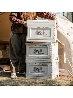 Ящик туристический Naturehike 50+10 л, трансформер, со столешницей, бежевый