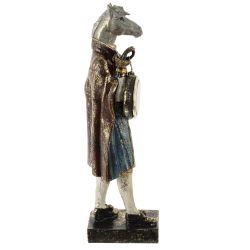 GAEM Фигурка декоративная "Лошадь" с часами D5см, (LR44x1), L11,5 W11 H36 см