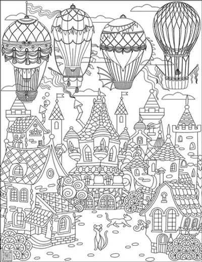 Цифровое панно ID Wall Раскраска "Старинный городок"