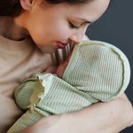 Чепчик "Шалфей" из хлопка в рубчик 0-3 м