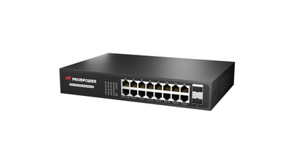 Промышленный коммутатор PROMPOWER PPS-1G18230, 18 портов, 16*10/100/1000M RJ45 POE + 2*10/100/1000M