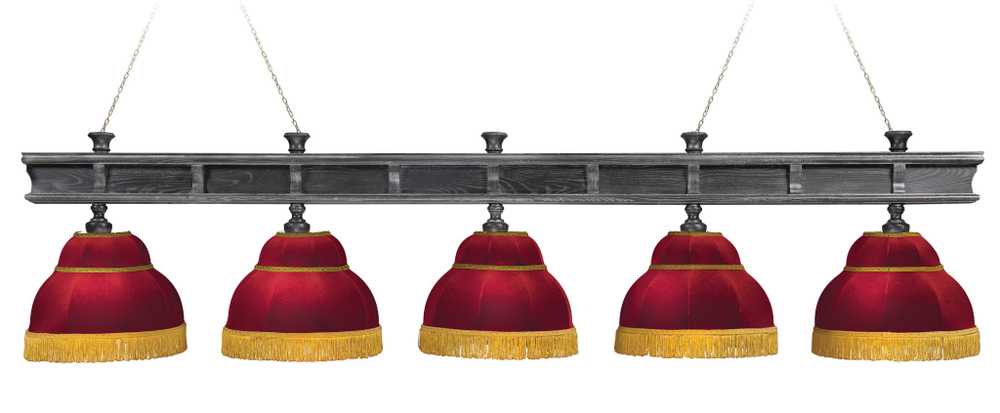 Лампа Президент Сильвер 5пл. ясень (Экс.2,бархат зеленый,бахрома желтая,фурнитура золото)