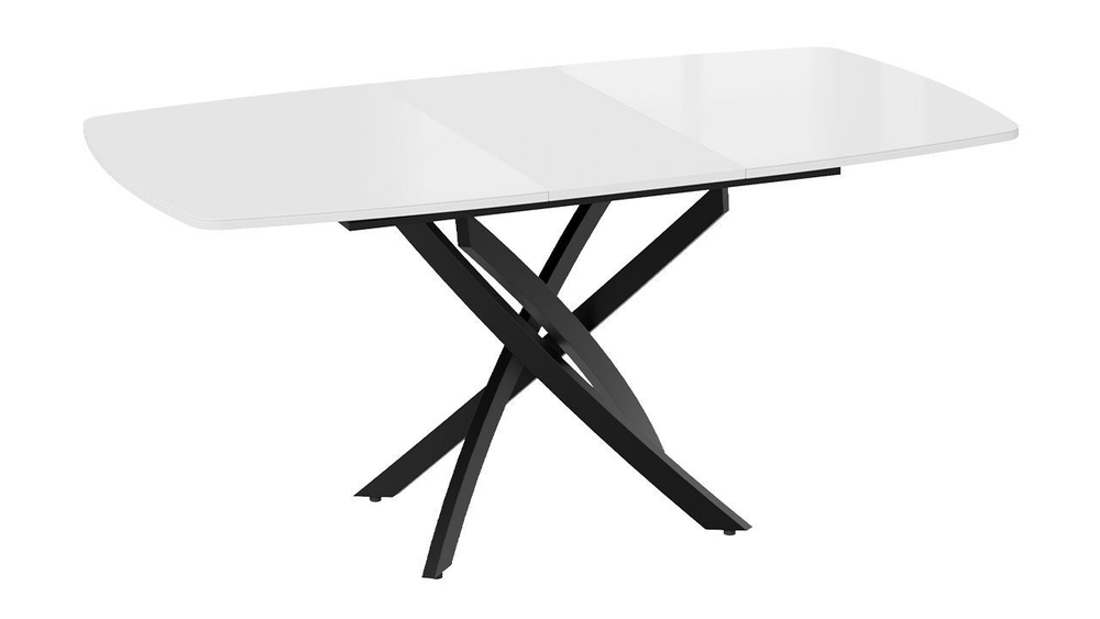 Стол кухонный обеденный раздвижной Черный муар/Стекло матовое черный мрамор 134(173)х90х75 см