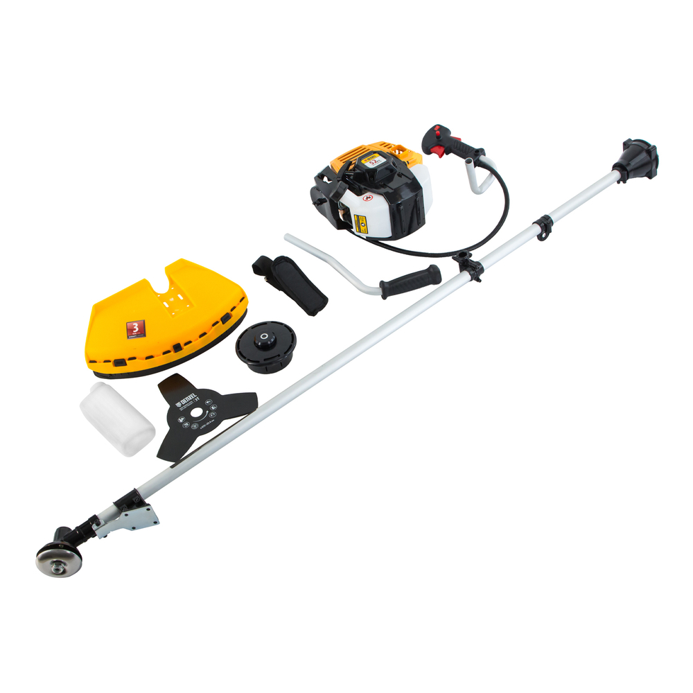 Триммер бензиновый DR-52, 52 см3, неразъемная штанга, состоит из 2 частей Denzel