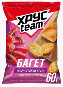 СУХАРИКИ ХРУСТИМ КОРОЛЕВСКИЙ КРАБ 60ГР