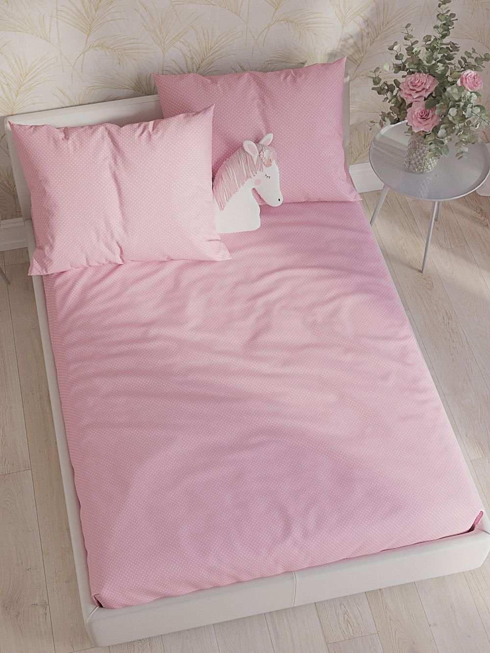 Постельное белье перкаль Сказка "Соцветие" 1,5-сп  Наволочка 50х70 см 1 шт Простынь  150x215 смПододеяльник 145x215 см