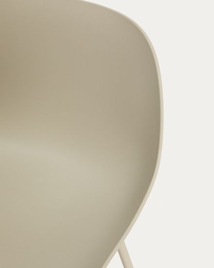 Полубарный стул Altea из пластика и стали бежевого цвета, 65 см