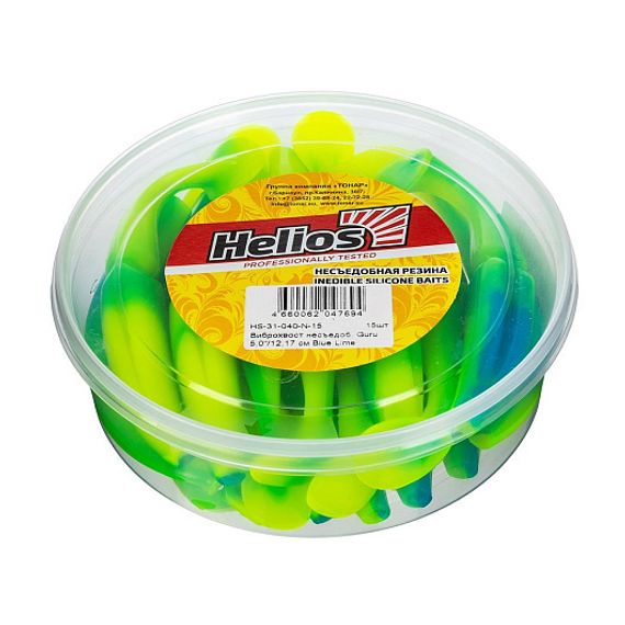 Виброхвост несъедоб. Guru 5,0&#39;/12,7 см Blue Lime 15шт. (HS-31-040-N-15) Helios