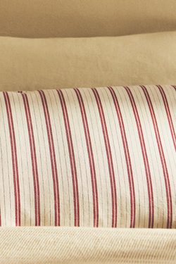 ZARA HOME ЧЕХОЛ НА ПОДУШКУ С КОНТРАСТНОЙ ПОЛОСКОЙ, КРАСНЫЙ