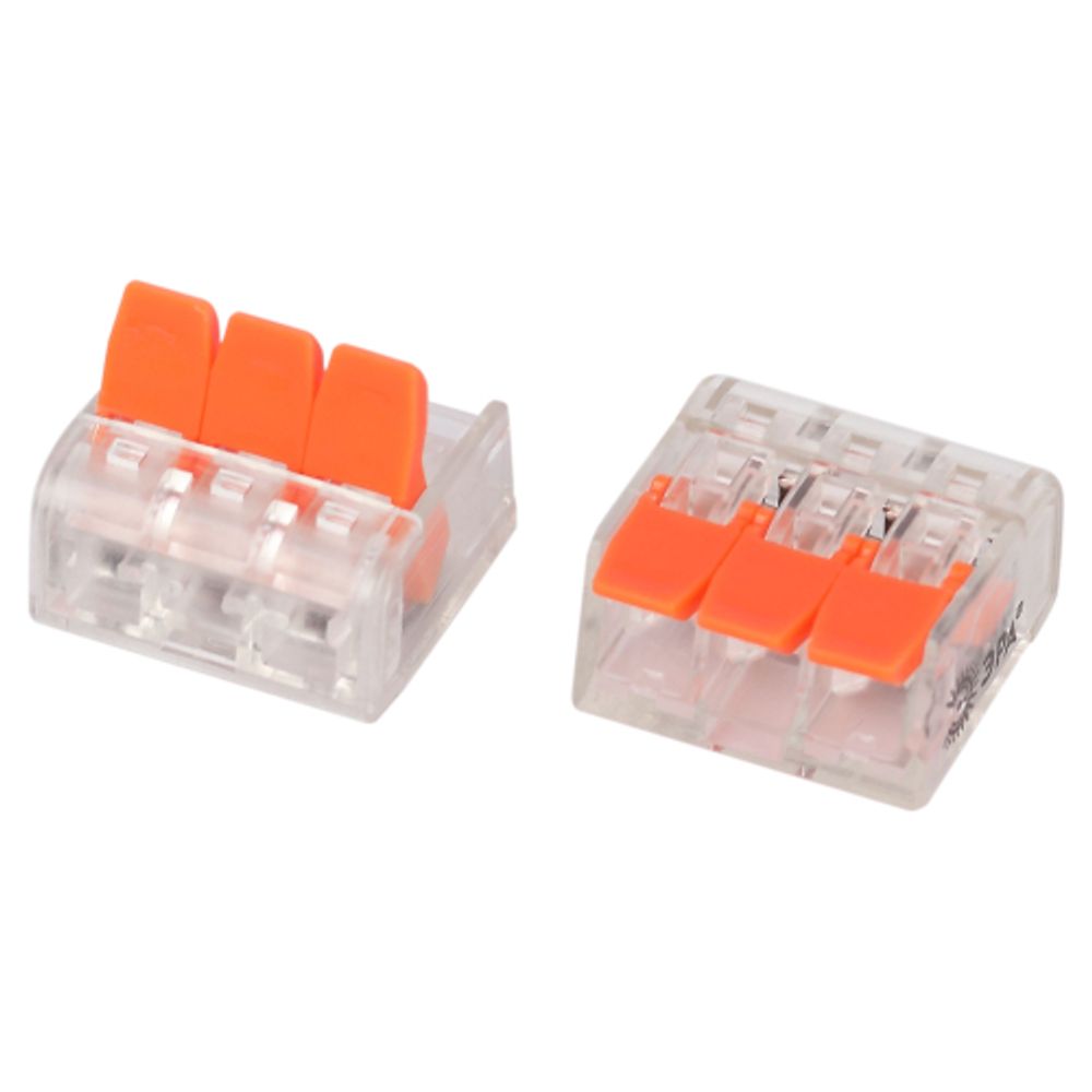 Клемма ЭРА NO-225-429 универсальная 221-413 компактная с рычагами 3-проводная 0.2-4 мм2 (упаковка 4 шт.) | Клеммы