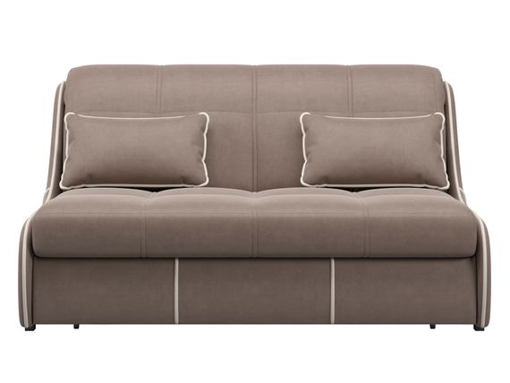 Диван Рио 1,2  - Велютто/Velutto  22 коричневый/кант кожзам Есо 276 бежевый