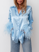 Блуза со съемными перьями