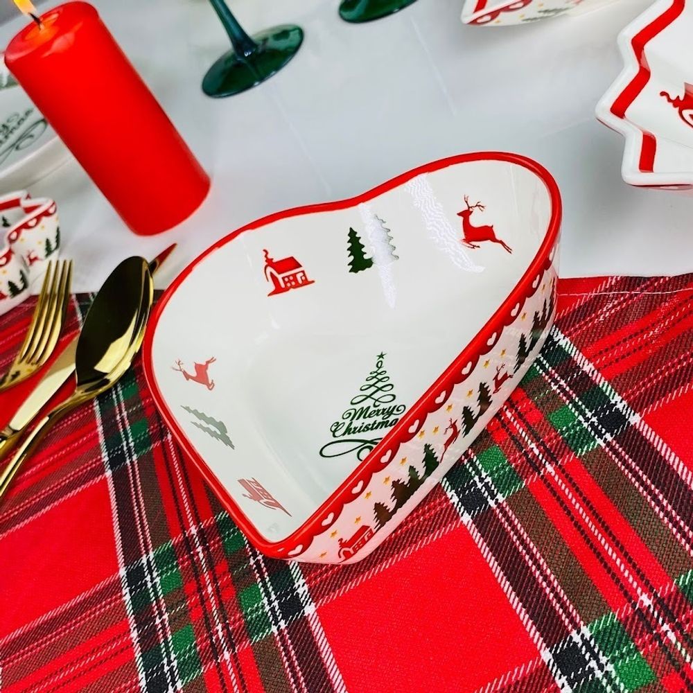 Lenardi 164-051 Салатник 15см НОВЫЙ ГОД в под.уп.(х48)Фарфор