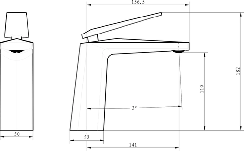 Смеситель для умывальника VENTURO Boheme Shine Gun Metall
