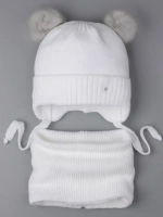 Шапка детская зимняя вязаная и снуд