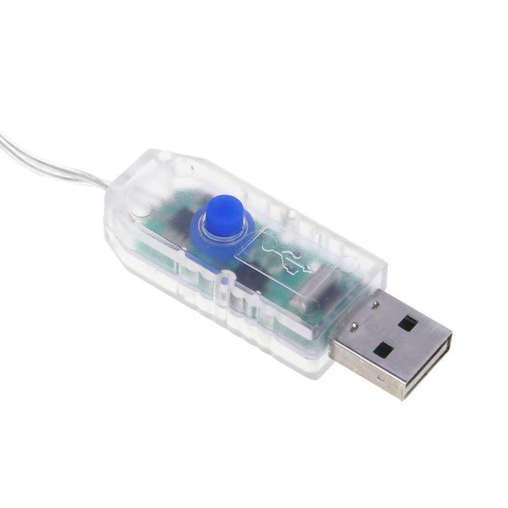 Гирлянда электрическая "Занавес нить росы" 2*3м, 7 нитей, 210 LED, 8 режимов, свечение шампань, USB,