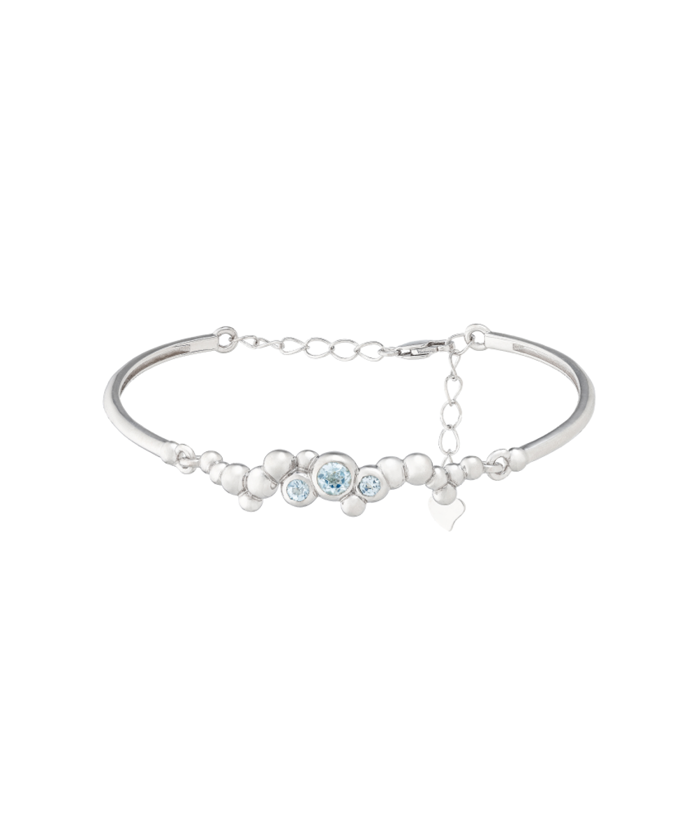 Браслет из серебра со вставками из выращенной шпинели