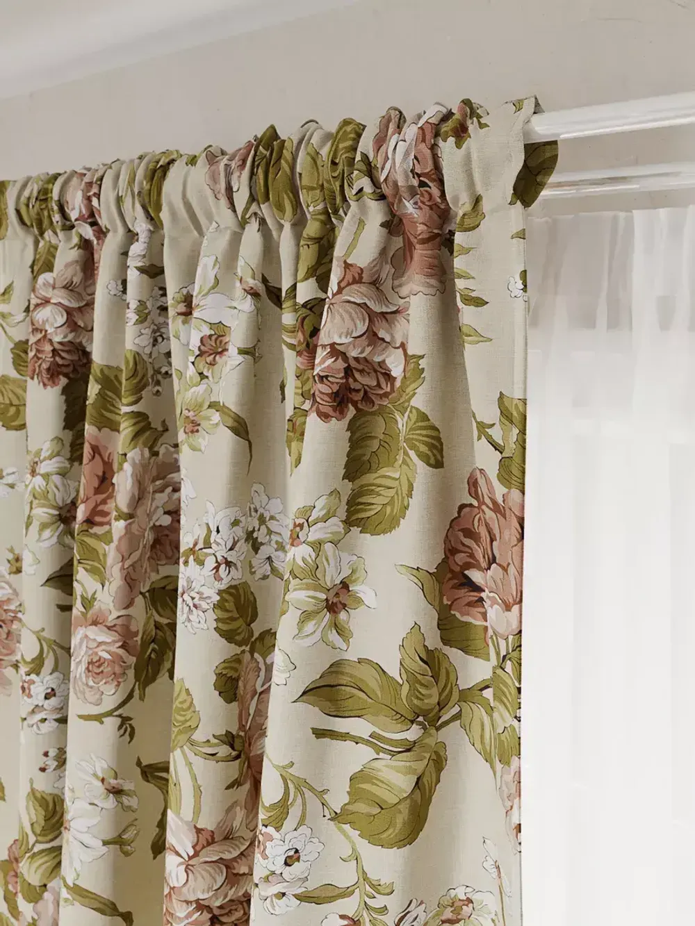 Штора тканевая на кухню, для спальни "Роза" 150х200 1шт