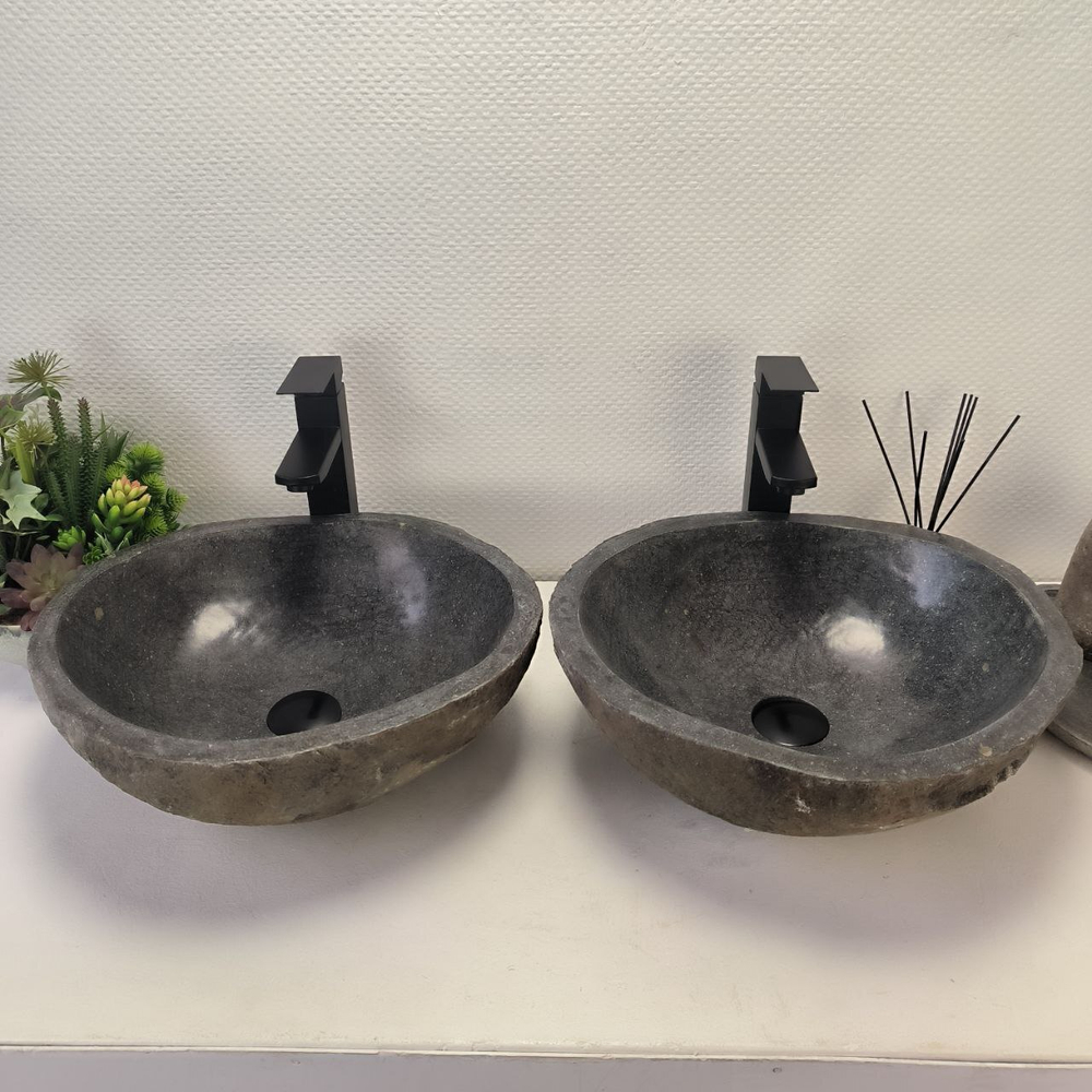 Раковина из речного камня ПАРА! RS-63700 43*40*15 2шт 0126