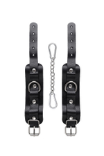 Наручники-браслеты мини со скруглёнными углами натуральная кожа чёрные