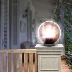 Садово-парковый светильник ЭРА НТУ 02-60-255 шар дымчатый призма на опору / кронштейн IP44 Е27 max60Вт d250mm