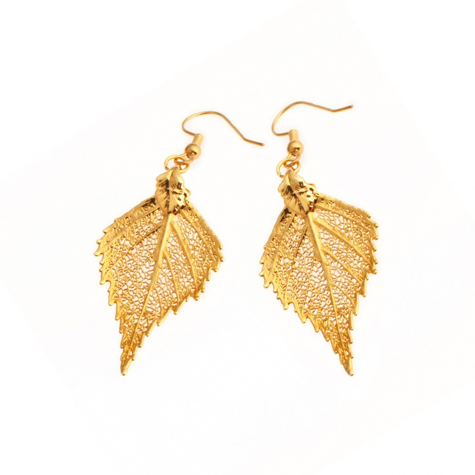 Серьги листья Ester Bijoux Береза LF95C-G BR