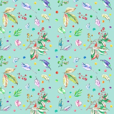 Акварельные осенние листья 8