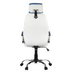 Кресло руководителя Helmi HL-E05 "Event", ткань/экокожа, голубая/белая, хром, механизм качания