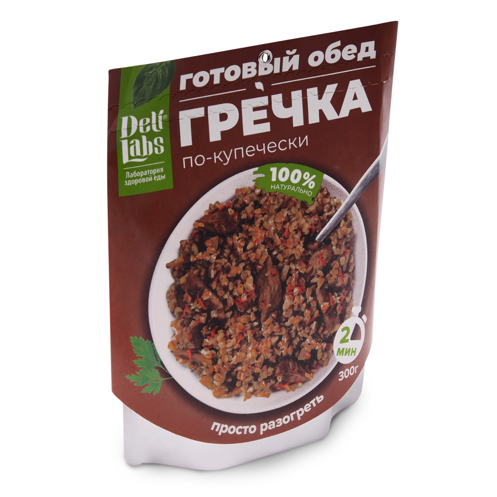 Готовое блюдо Гречка по-купечески пакет 300 г DeliLabs 4шт*300г 1,2кг