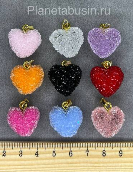 Подвеска люкс (Корея) малые сердца 0479