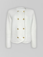 Кардиган 641 пушистый однотонный на золотых пуговицах
