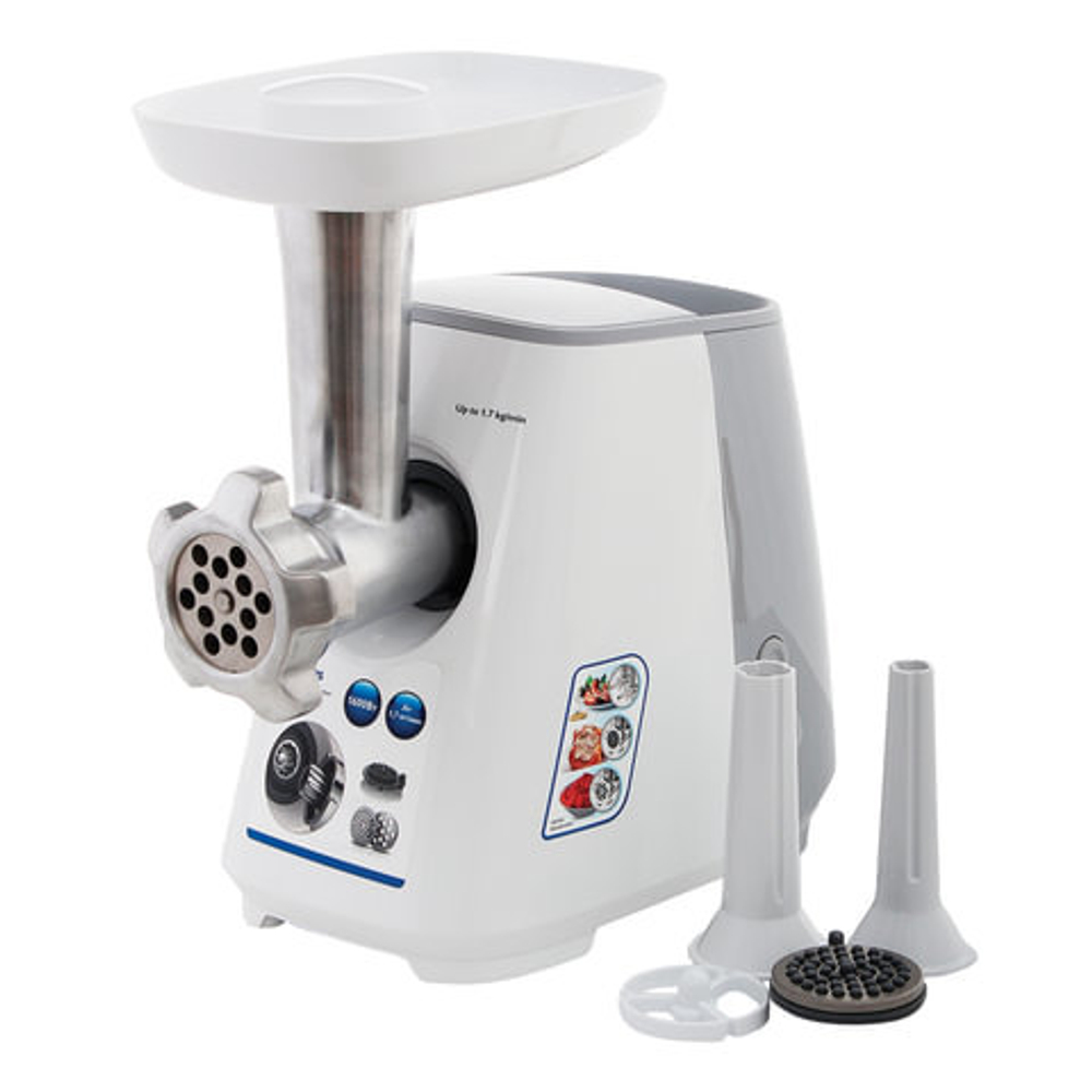 Мясорубка PHILIPS HR2709/20, 1600 Вт, производительность 1,7 кг/мин., пластик, белый/серый