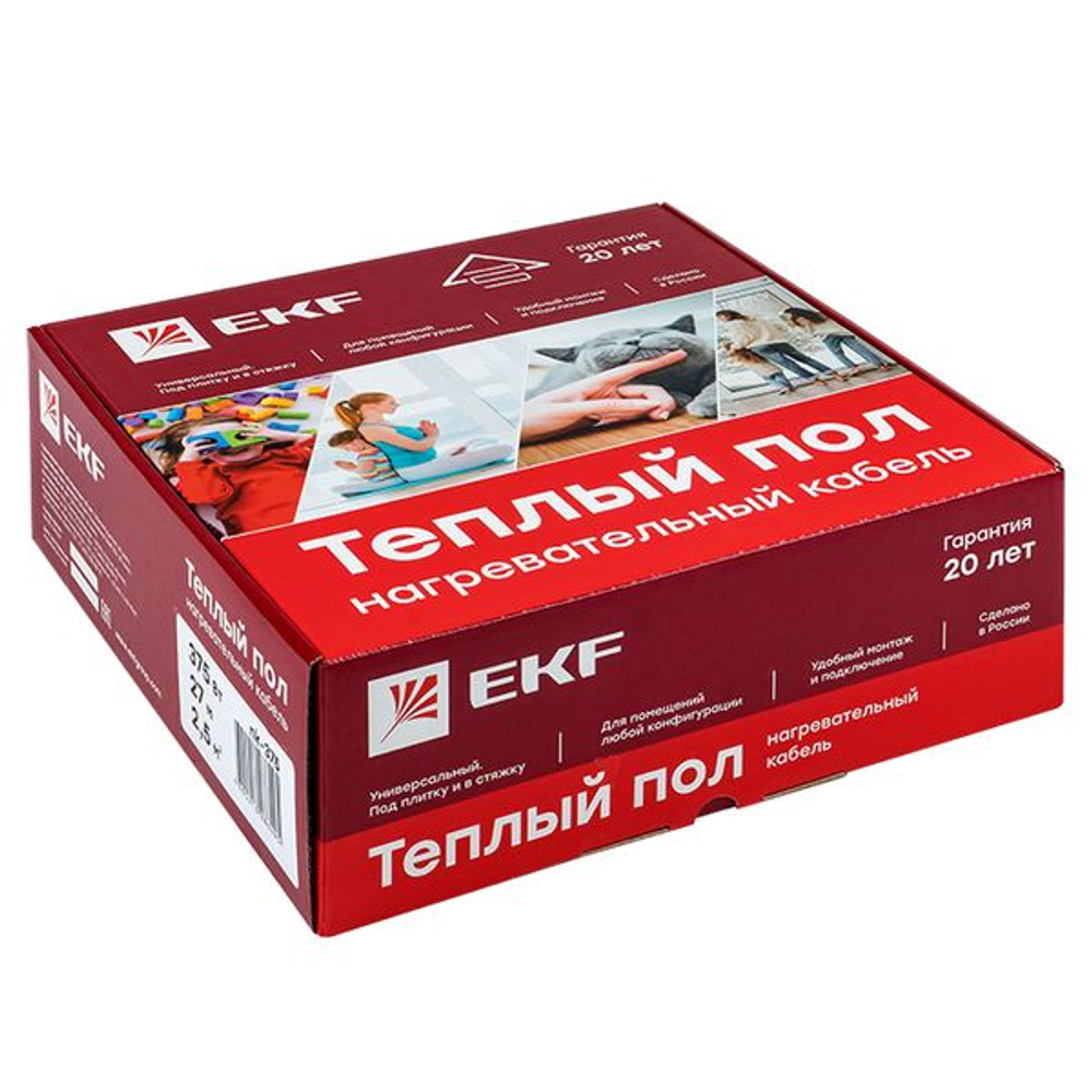 Теплый пол (нагревательный кабель) 1500Вт 100 м 10,0 м2 EKF