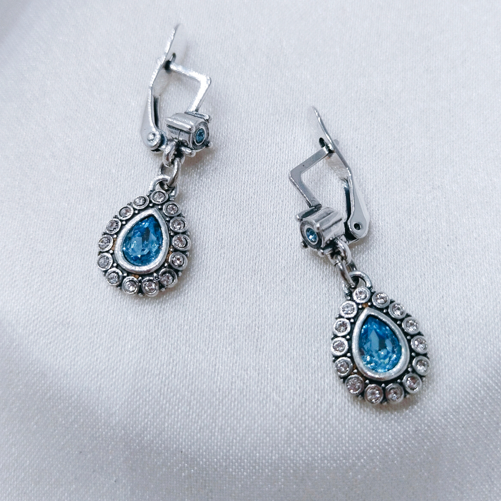 "Инне мод." серьги в серебряном покрытии из коллекции "Самоцветы" от Jenavi  с английским замком