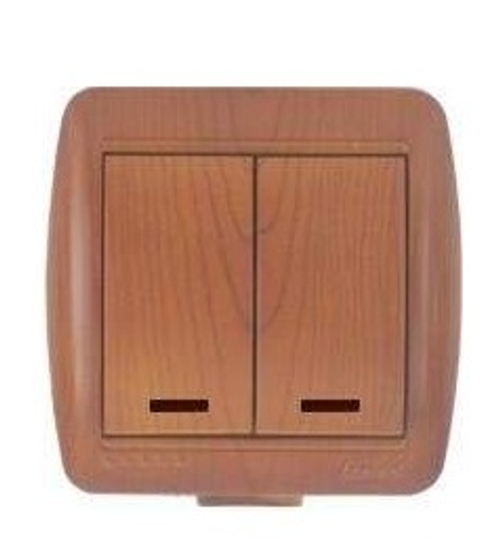 Выключатель 2-кл ОУ с инд. сосна НАТА Lezard